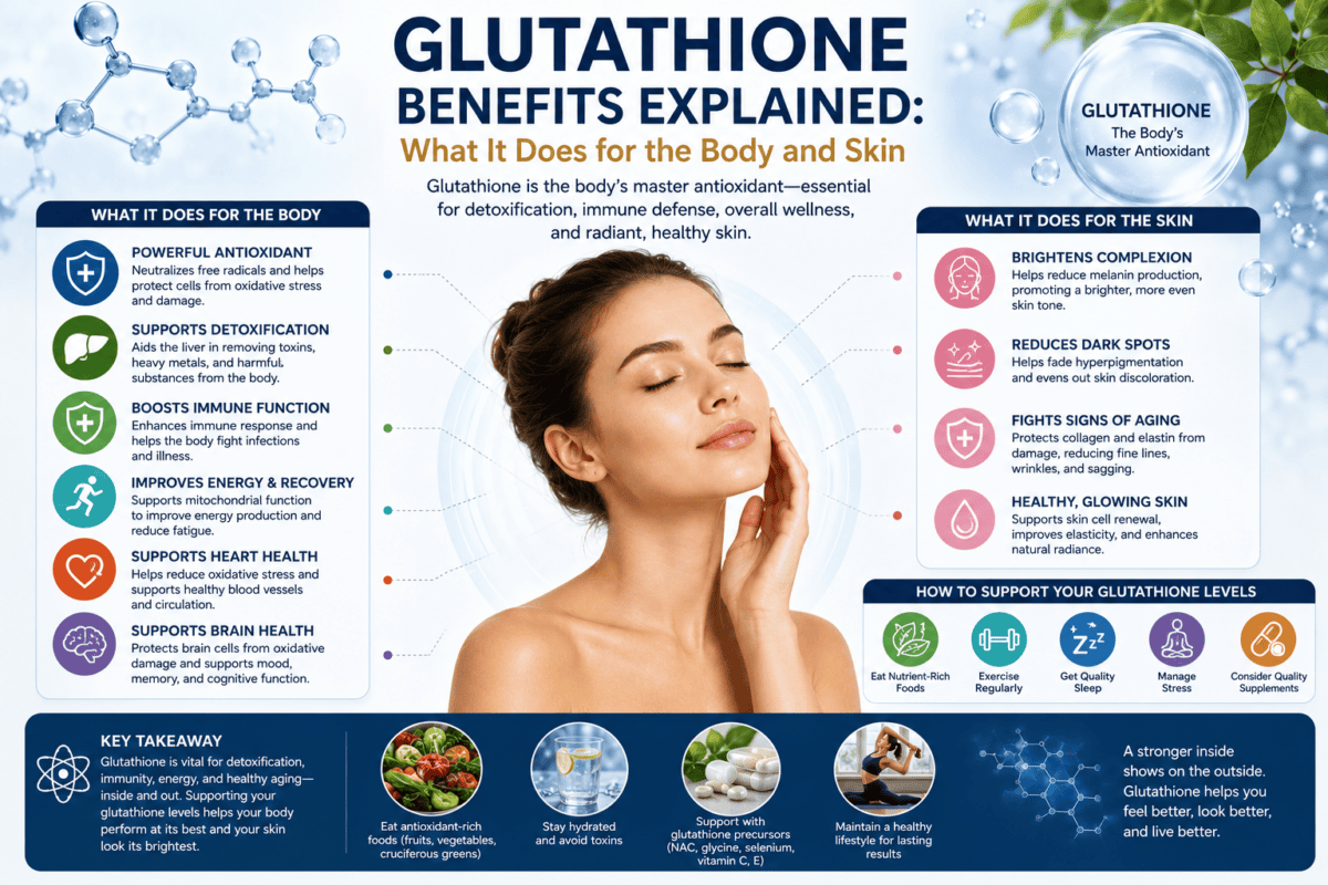 Glutathione Benefits Explained: What It Does for the Body and Skin Glutathione Benefits