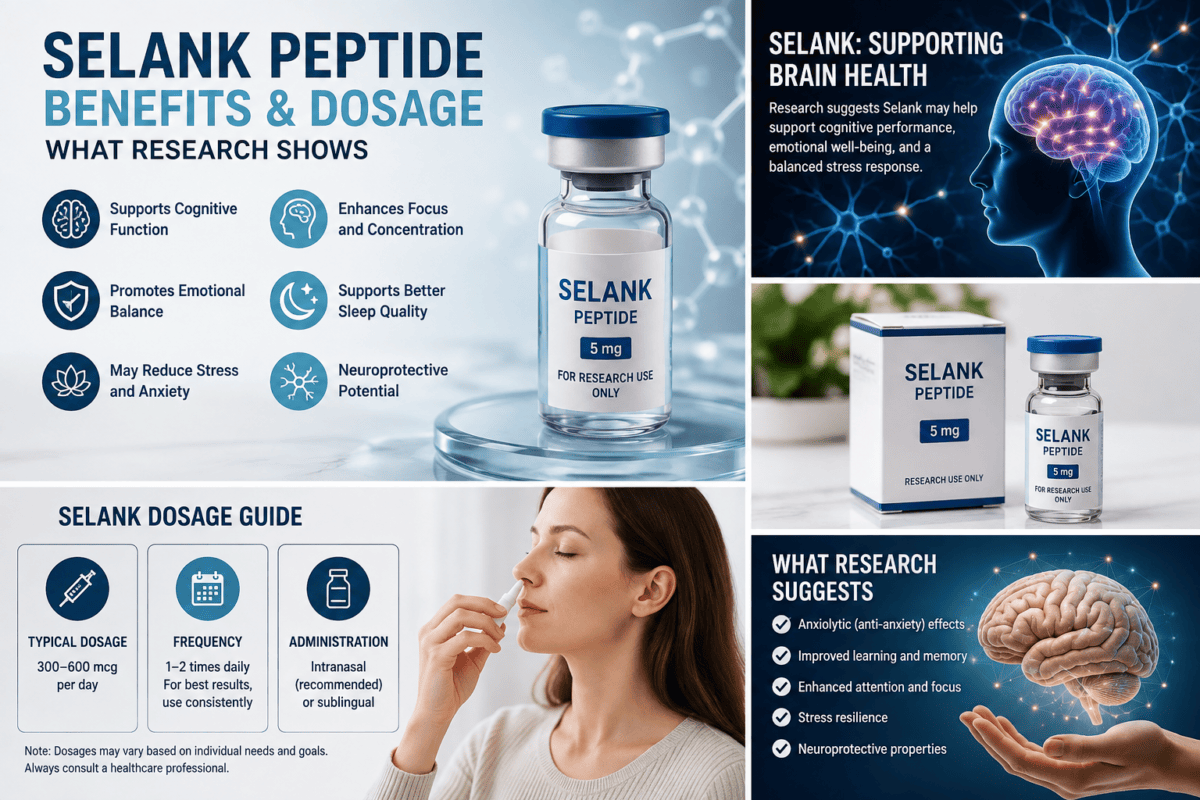 Selank Peptide Benefits & Dosage: What Research Shows Selank Peptide Benefits