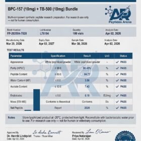 Certificate of Analysis for research peptide